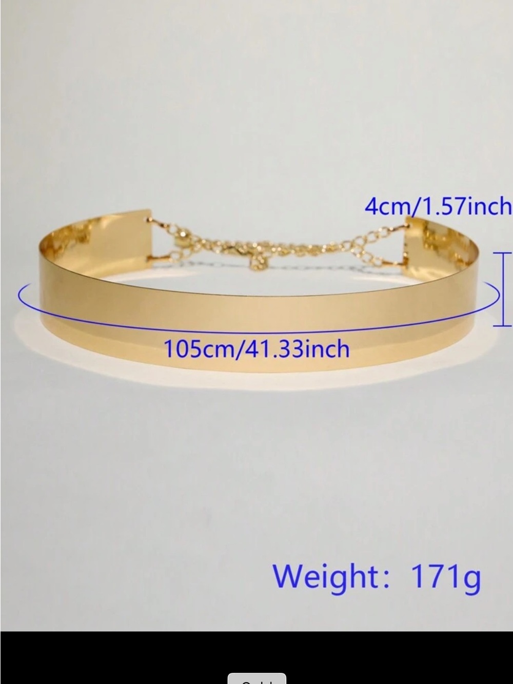 Gold adjustable belt for cosplay - Picture 3 of 11
